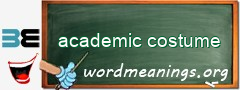 WordMeaning blackboard for academic costume